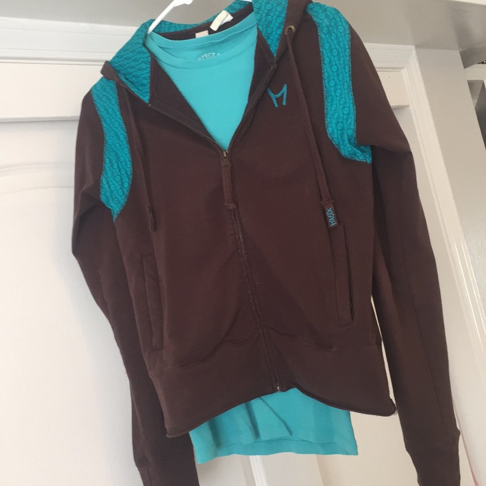 Matix hoodie brown teal